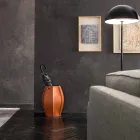 Ombrellë Audrey qëndrim me dizajn modern në lëkurë, bërë në Itali Viadurini