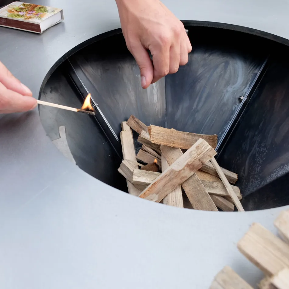 Me pjatë gatimi dhe ndarje mbajtëse druri - Giorgione Viadurini