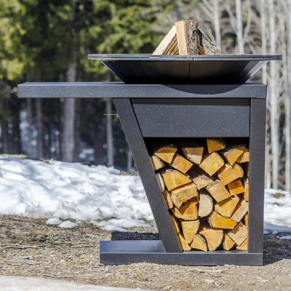 Me pjatë gatimi dhe ndarje mbajtëse druri - Giorgione Viadurini