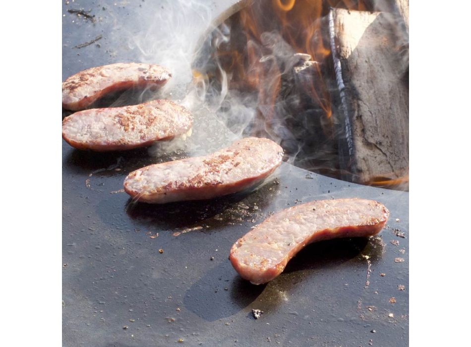 Barbeca me djegie të drurit me pjatë gatimi dhe ndarje mbajtëse druri - Ferran Viadurini