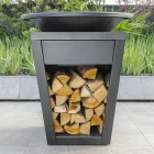 Barbecue me djegie druri me pjatë gatimi dhe ndarje mbajtëse druri - Ferran Viadurini