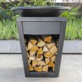 Barbecue me djegie druri me pjatë gatimi dhe ndarje mbajtëse druri - Ferran