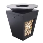 Barbecue me djegie druri me pjatë gatimi dhe ndarje mbajtëse druri - Ferran Viadurini