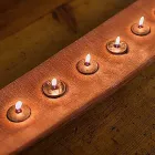 Varkë dylli me qirinj kafe ose fildishi të përfshira Made in Italy - Ludvig Viadurini