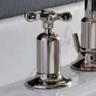 Përzierëse legeni me 3 vrima me grykë të lartë në fije nikeli Prodhuar në Itali - E kuqe Viadurini