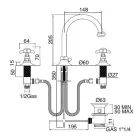 Mikser legeni me 3 vrima me grykë të lartë në tunxh dhe doreza fluturash - Miriano Viadurini