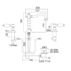 Përzierëse legeni me 3 vrima me kullues tunxhi në stilin klasik të punuar me dorë - Noriana Viadurini