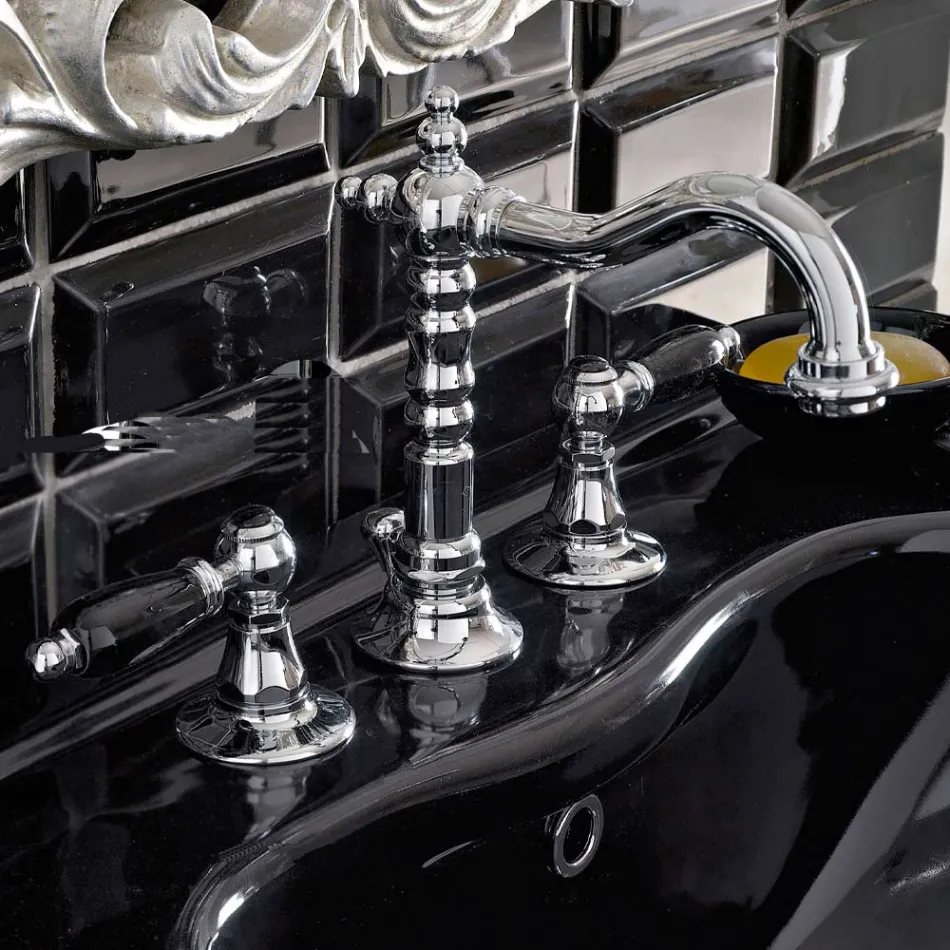 Përzierëse legeni me 3 vrima me kullues tunxhi në stilin klasik të punuar me dorë - Noriana Viadurini