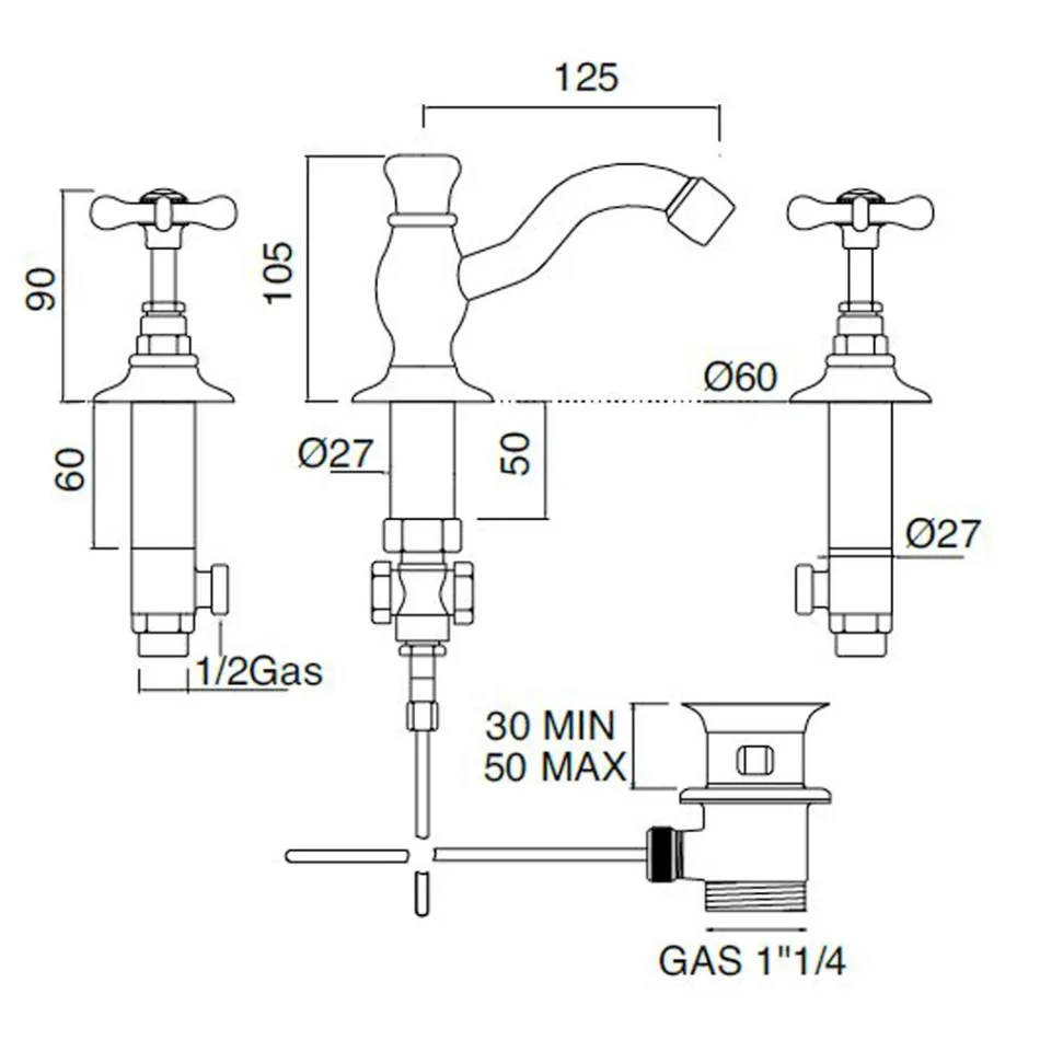 Mikser legeni me 3 vrima me kullues tunxhi klasik të punuar me dorë - Fioretta Viadurini