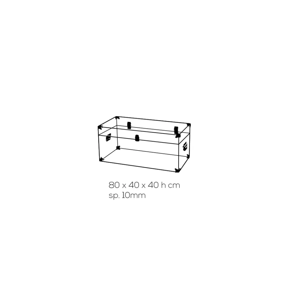 Trung dizajni në Kristal akrilik transparent dhe çelik modern - Dante Viadurini