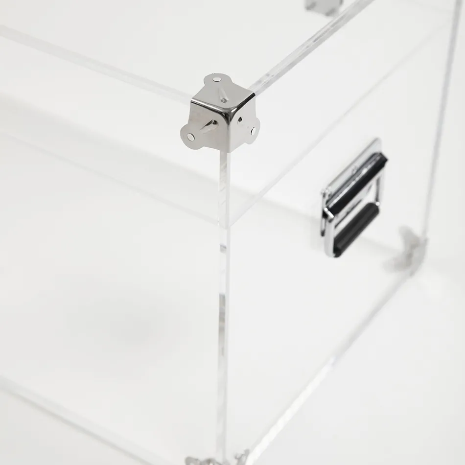 Trung dizajni në Kristal akrilik transparent dhe çelik modern - Dante Viadurini