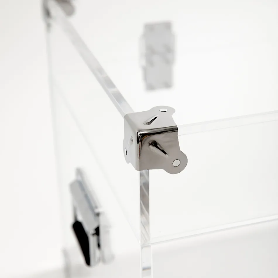 Trung dizajni në Kristal akrilik transparent dhe çelik modern - Dante Viadurini