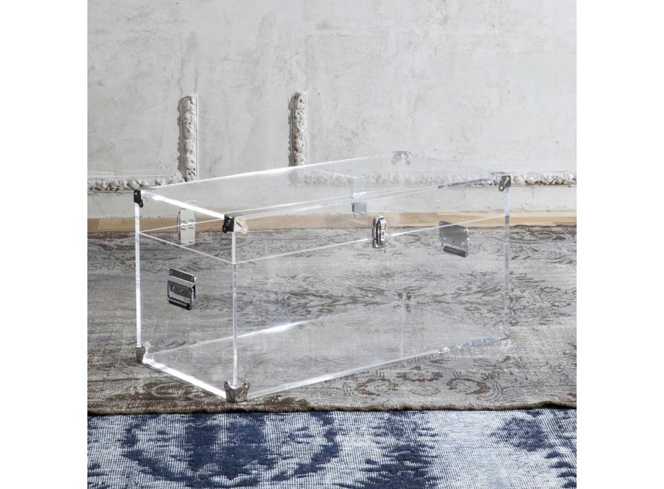 Trung dizajni në Kristal akrilik transparent dhe çelik modern - Dante Viadurini