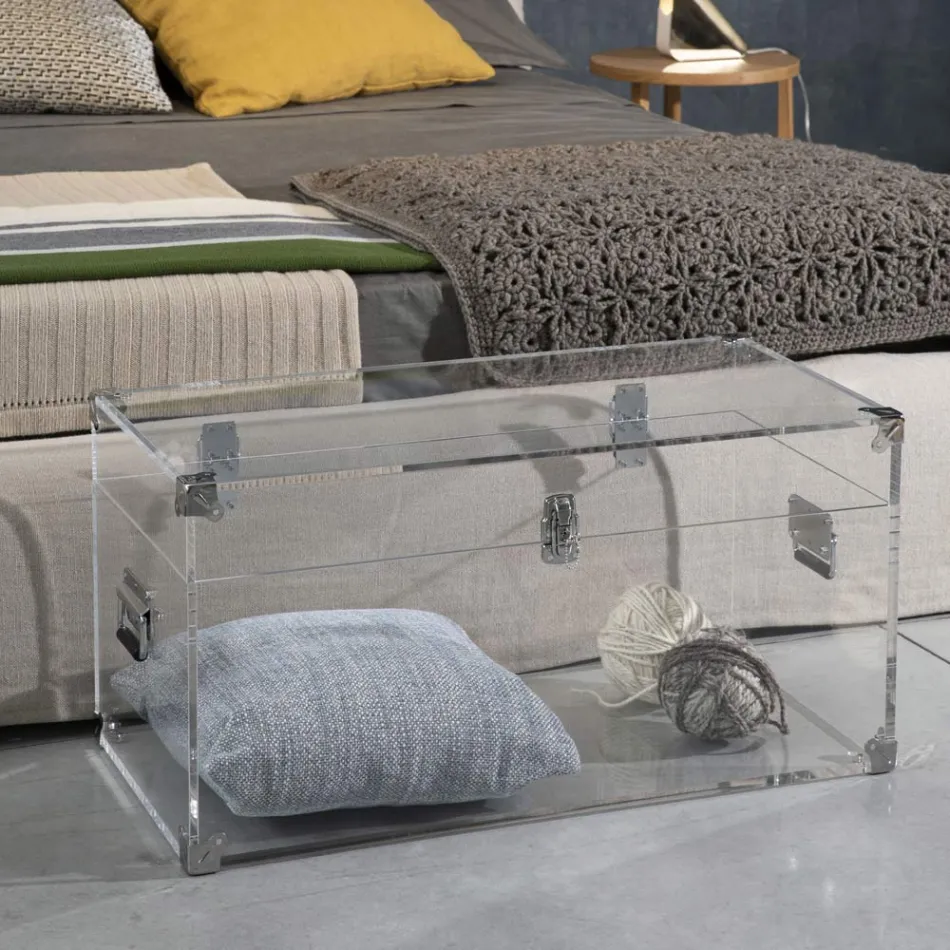 Trung dizajni në Kristal akrilik transparent dhe çelik modern - Dante Viadurini