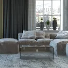 Trung në kristal akrilik transparent ose të tymosur dhe çelik modern - Dante Viadurini