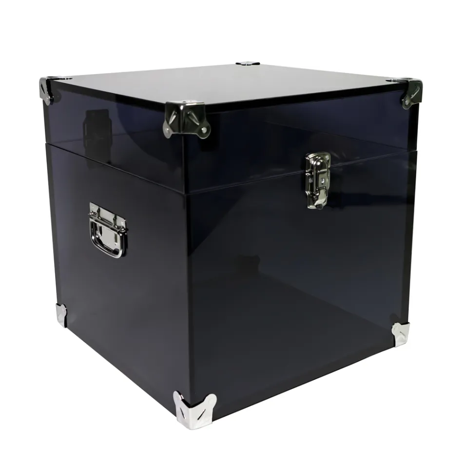 Trung në kristal akrilik transparent ose të tymosur dhe çelik modern - Dante Viadurini