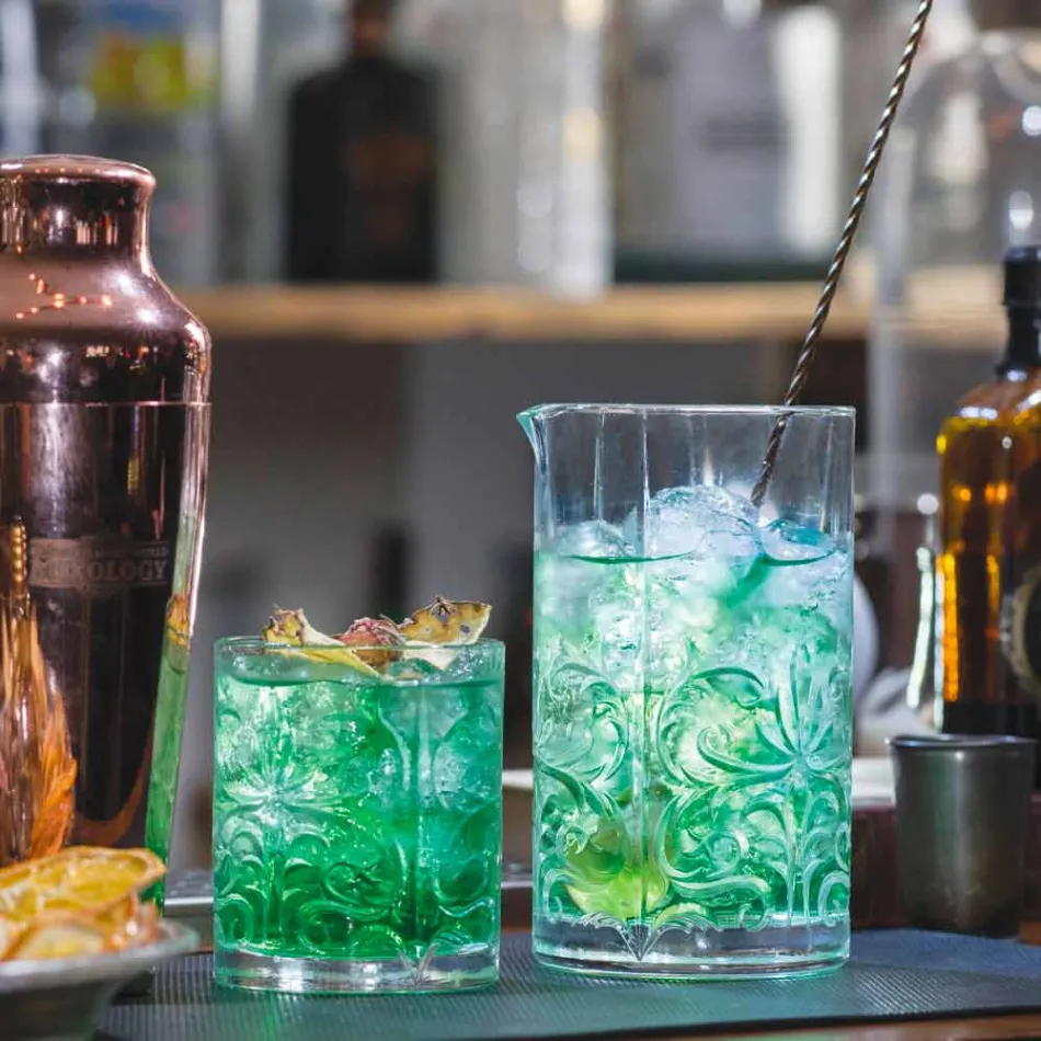 Përzierja e gotës me dizajnin luksoz të dekorimit të çuditshëm 4 copë - Destino Viadurini