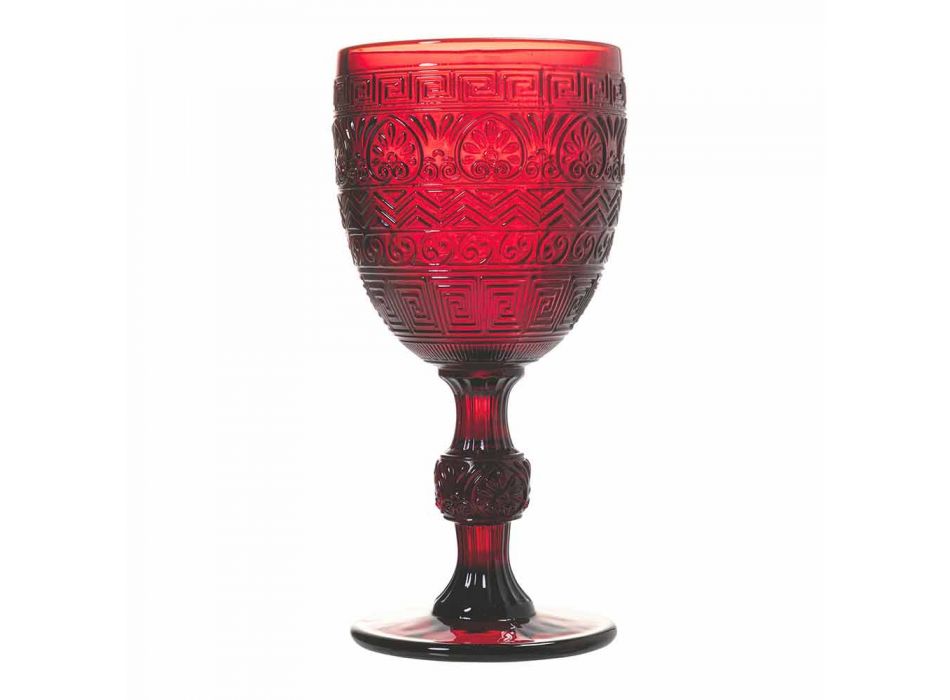 Gota me gota uji ose vere në gotë me ngjyra dhe zbukurime të stampuara - Popullore Viadurini