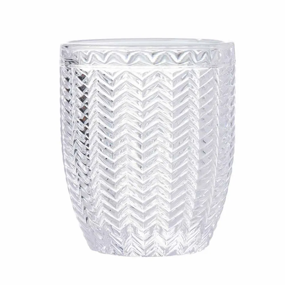 Gota të dekoruara me ujë prej qelqi, Shërbimi Modern 12 Copë - Përzierje Viadurini