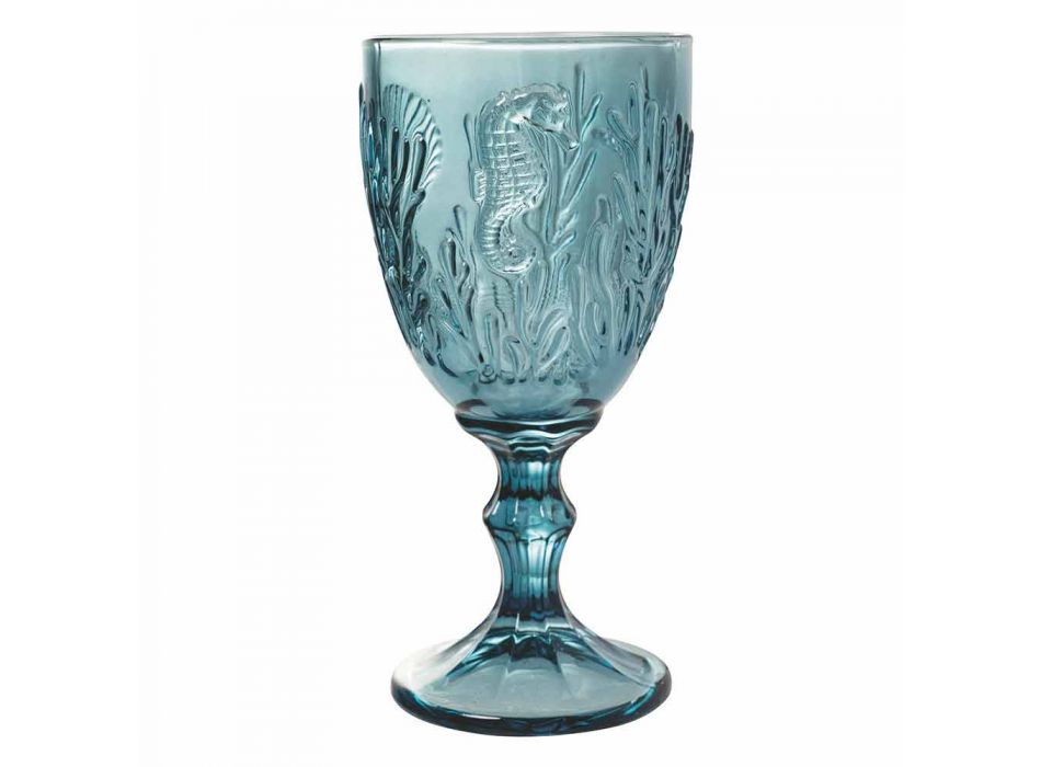 Gota Verë ose Dekor Detare me Xham me Ngjyrë Uji 12 Copë - Mazara Viadurini