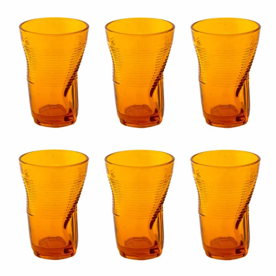 Syzet me koktej xhami me ngjyra 6 pjesë të modelit të thërrmuar - Sarabi Viadurini