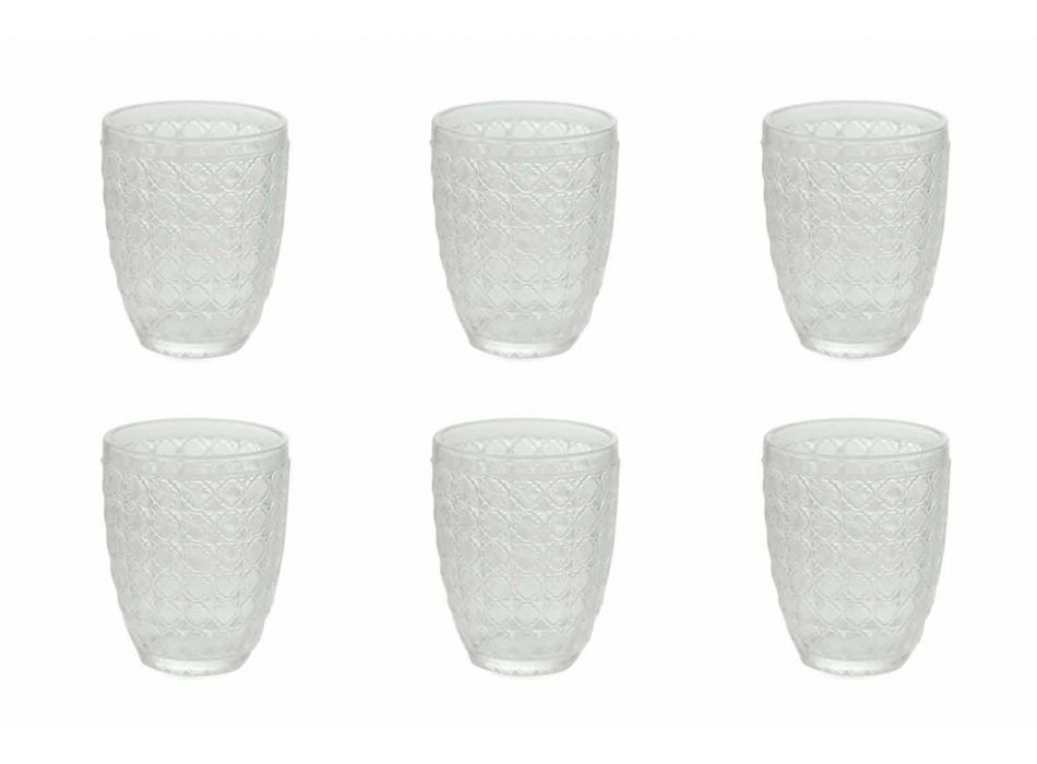 6 copa që shërbejnë gota në gotë transparente për ujë - optike Viadurini