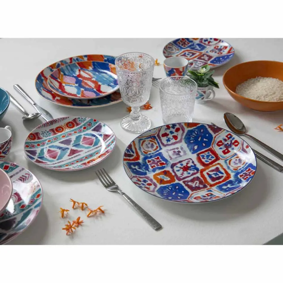 Gota vere qelqi të dekoruara transparente 12 kupat e dizajnit - marokobike Viadurini