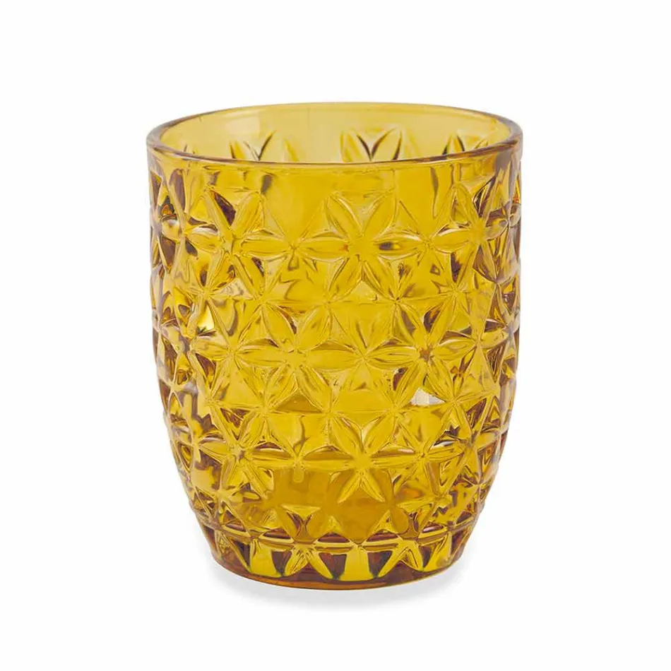 Syzet e dekoruara me xham moderne që shërbejnë ujë 6 copë - përzierje Viadurini