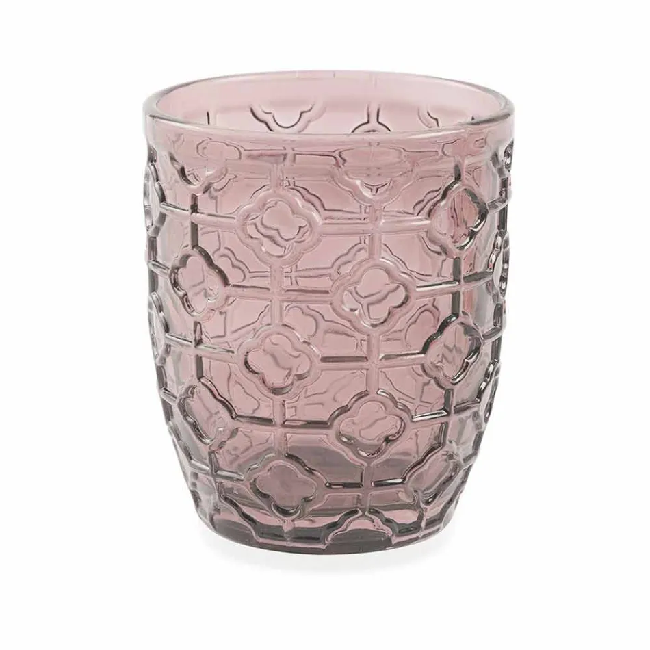 Syzet e dekoruara me xham moderne që shërbejnë ujë 6 copë - përzierje Viadurini