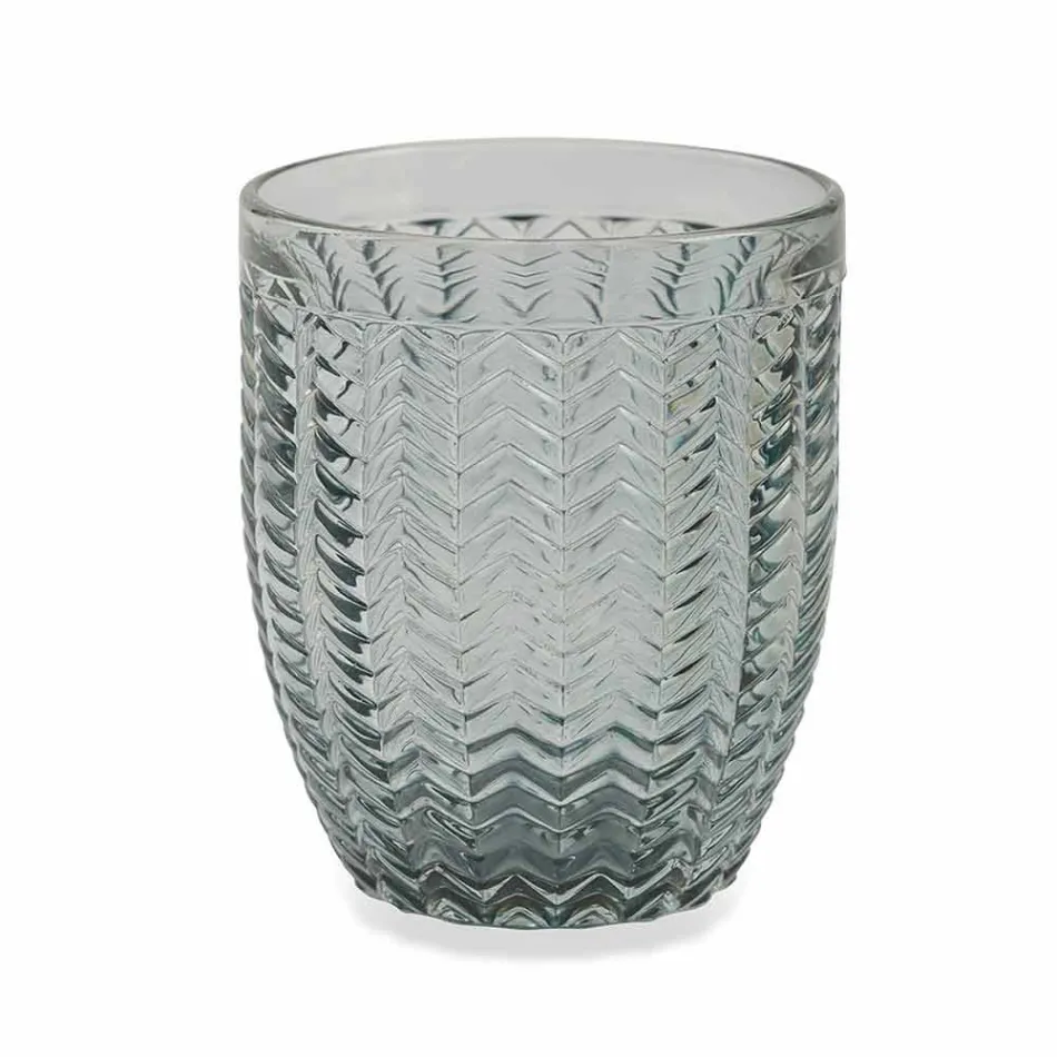 Syzet e dekoruara me xham moderne që shërbejnë ujë 6 copë - përzierje Viadurini