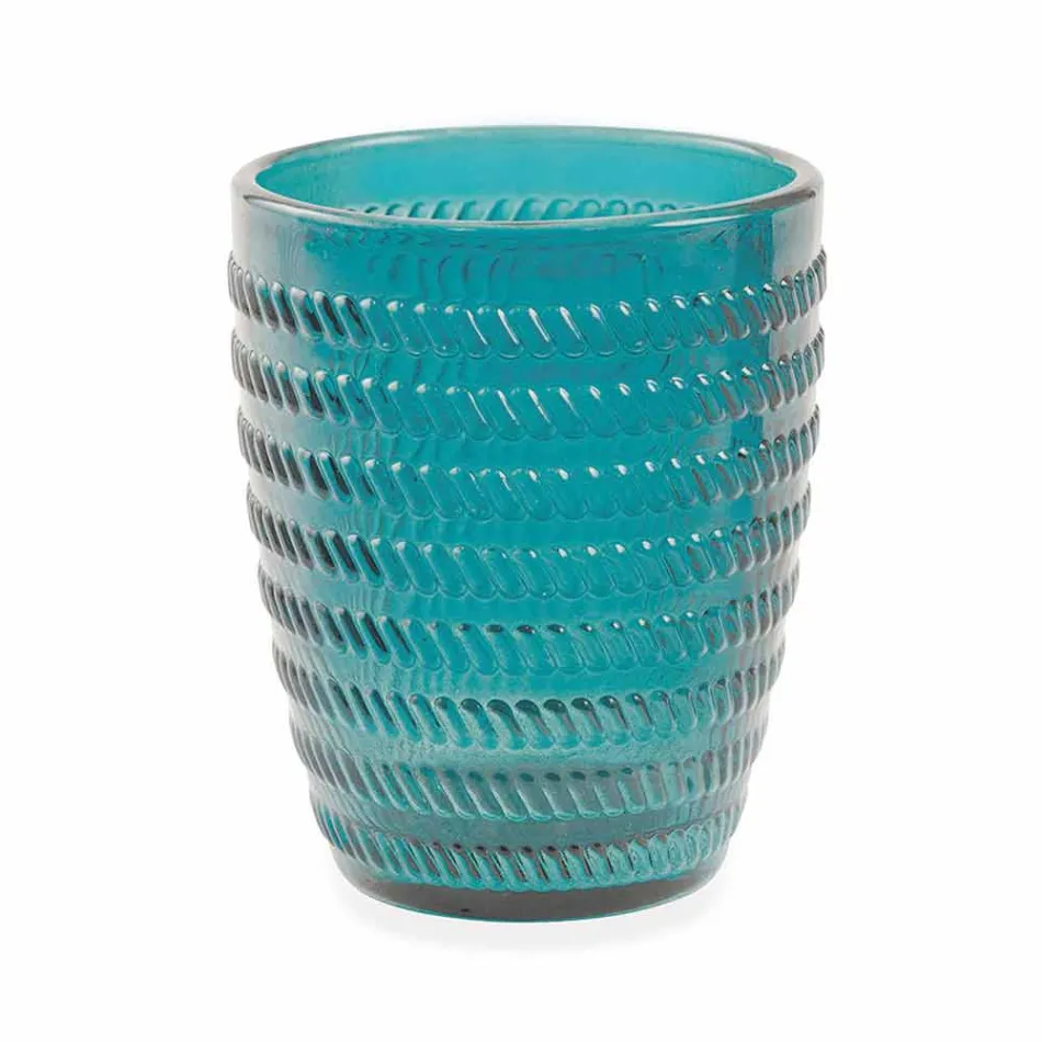 Syzet e dekoruara me xham moderne që shërbejnë ujë 6 copë - përzierje Viadurini