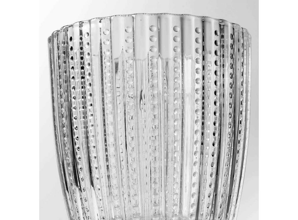 Gota qelqi të dekoruara transparente, shërbim modern uji 12 copë - përzierje Viadurini