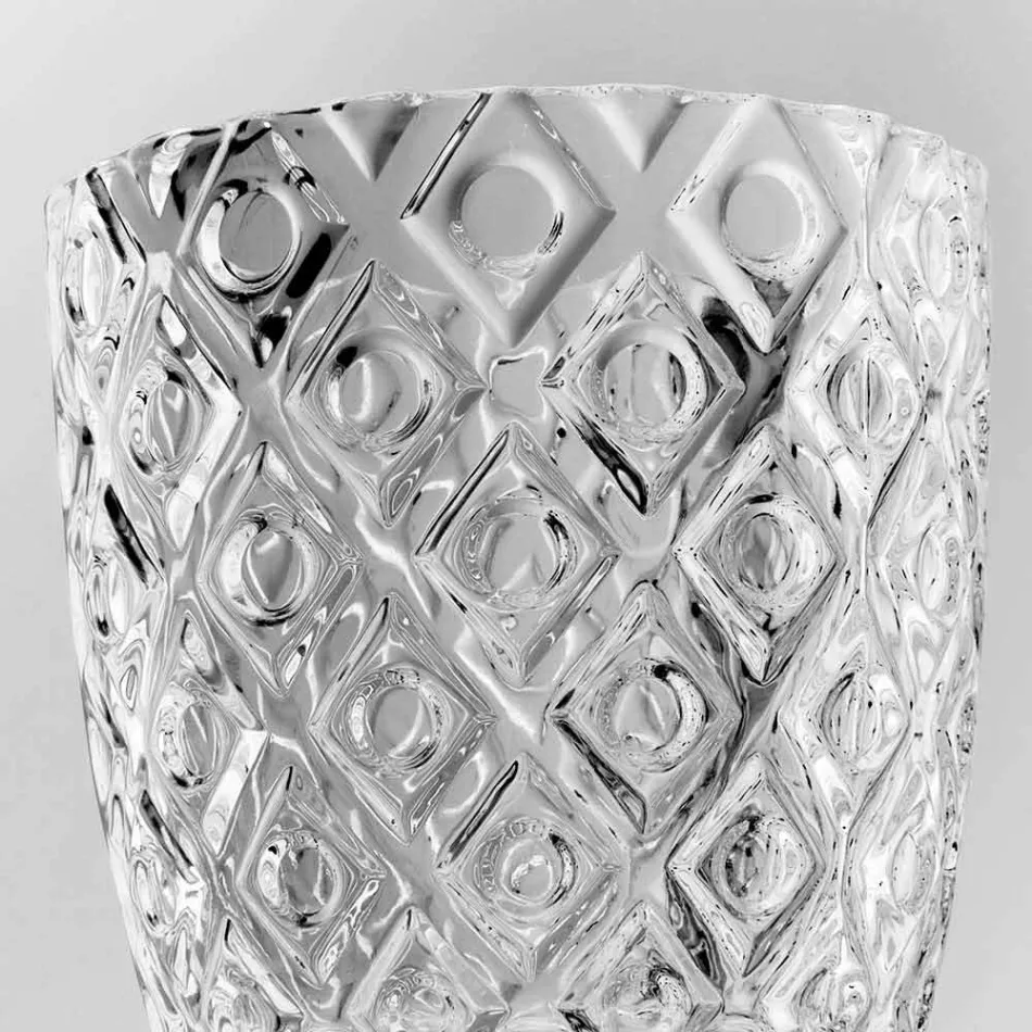 Gota qelqi të dekoruara transparente, shërbim modern uji 12 copë - përzierje Viadurini