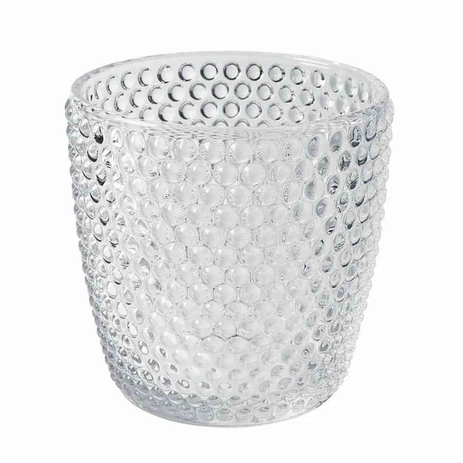 Gota qelqi të dekoruara transparente, shërbim modern uji 12 copë - përzierje Viadurini