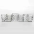 Syze qelqi transparente me zbukurime, Shërbim uji 12 copë - Marok Viadurini