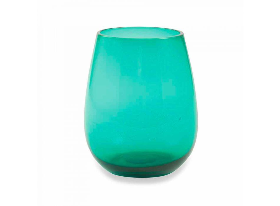 Shërbimi i gotave moderne dhe me ngjyra të xhamave me ujë prej 6 copash - Aperi Viadurini