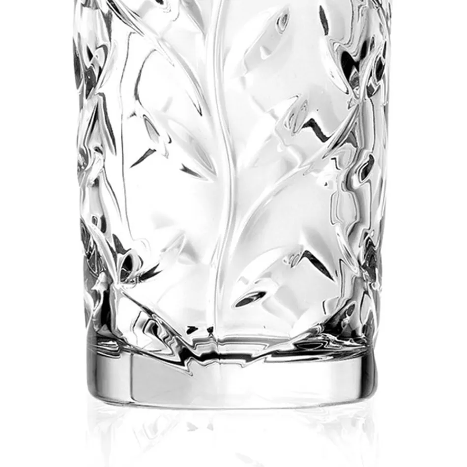 Syze Tumbler të Gjata në Dekorim të Eco Crystal Leaf 12 PC - Magnolio Viadurini