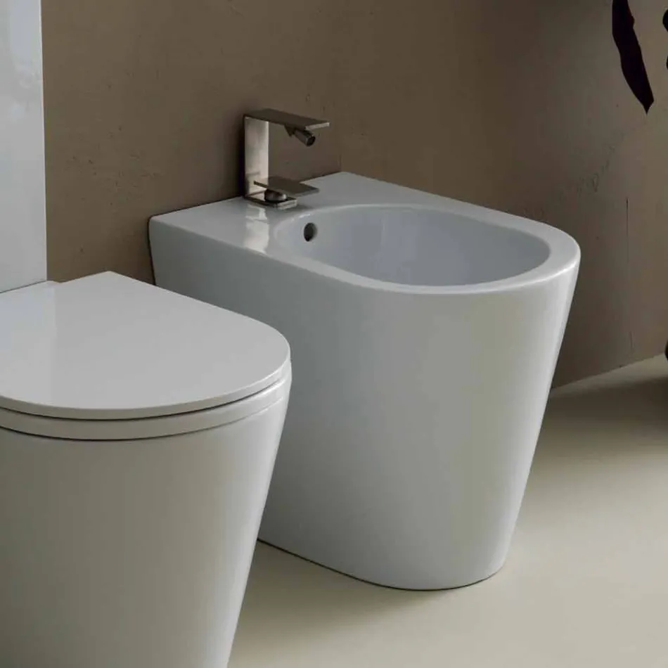 Bidet qeramik 57x37cm dizajn modern Sun, i bërë në Itali Viadurini