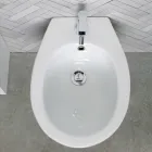 Bide me një vrimë të vetme për montim në dysheme, qeramikë e bardhë me një dizajn elegant modern - Silica Viadurini