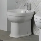 Bide me një vrimë të vetme për montim në dysheme, qeramikë e bardhë me një dizajn elegant modern - Silica Viadurini