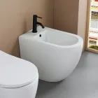 Bide i montuar në dysheme me një vrimë të vetme prej qeramike të bardhë të qëndrueshme me një dizajn modern - Olmo Viadurini