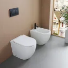 Bide i montuar në dysheme me një vrimë të vetme prej qeramike të bardhë të qëndrueshme me një dizajn modern - Olmo Viadurini