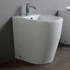 Bide me një vrimë të vetme me kullues të zhvendosur në qeramikë me dizajn modern - Oleandro  Viadurini