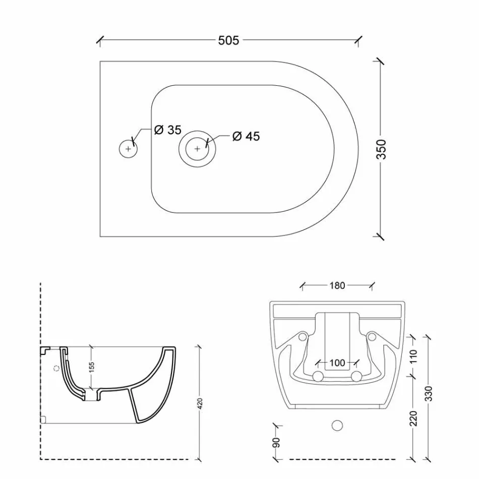 Beteja moderne e varur në mur qeramike të bardhë Star 50x35cm e bërë në Itali Viadurini