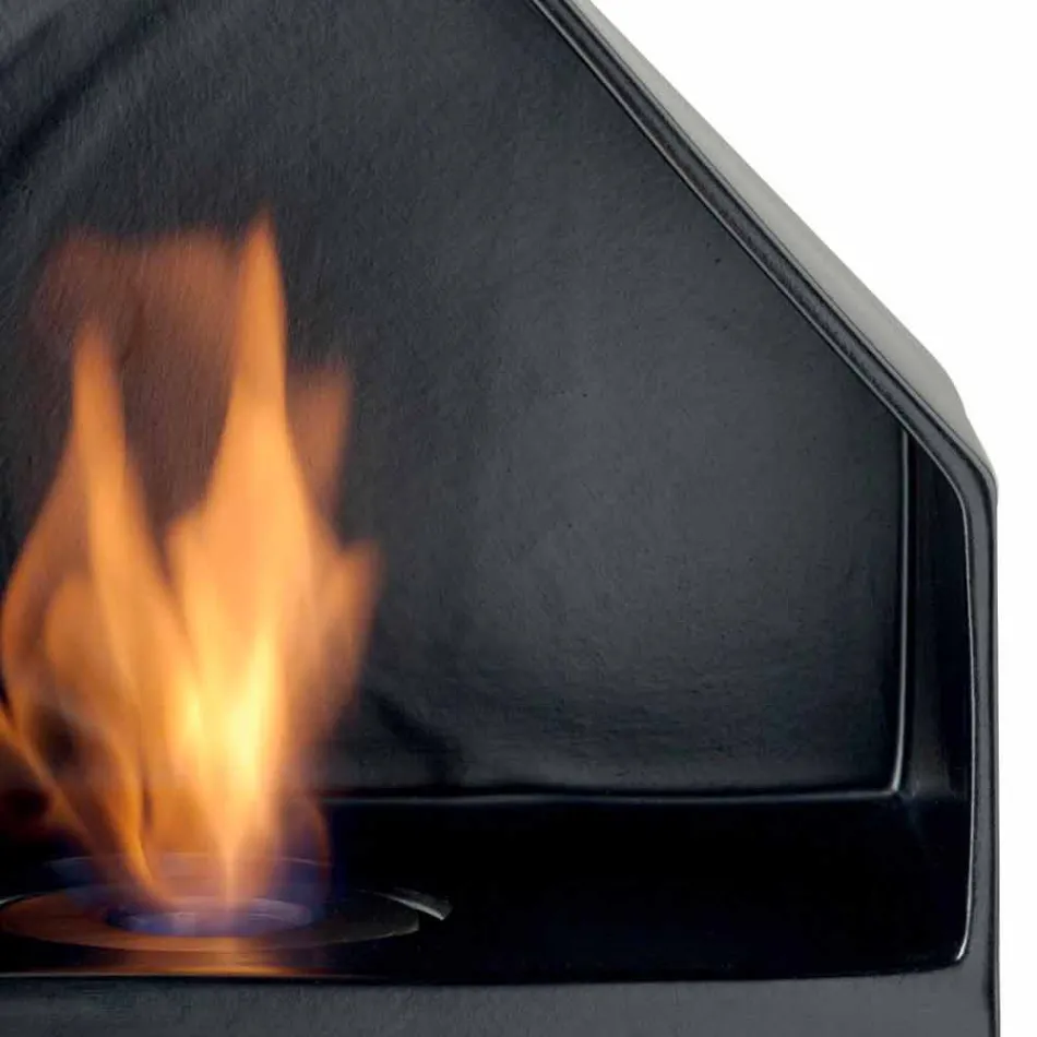 Countertopi Biocamino me bioethanol qeramik dhe çelik Curtis Viadurini