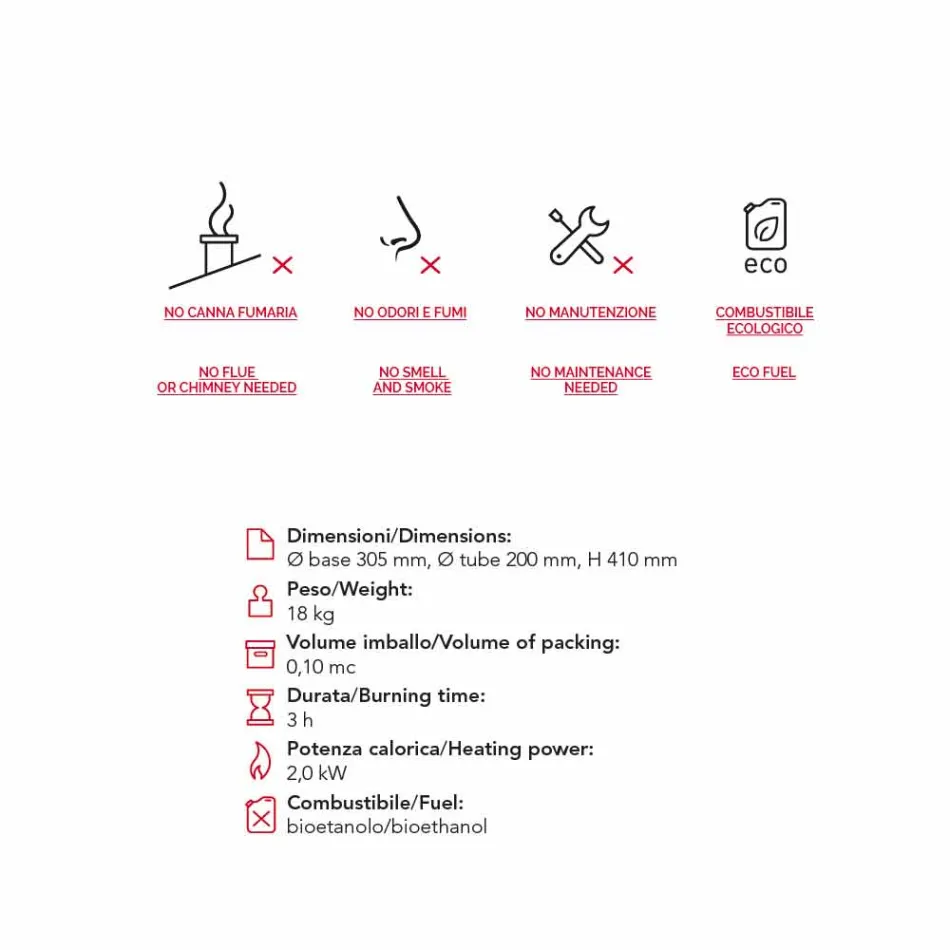 Mbështetje e rrumbullakët biokamino me mermer Gordon, bërë në Itali Viadurini