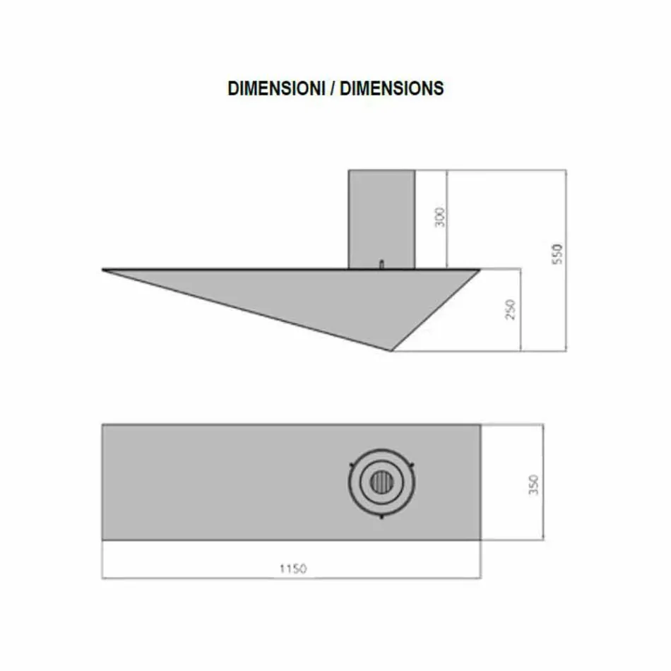 Dizajn Modern Muri Biofireplace në Çelik dhe Pikturë me Pikturë - Malcolm Viadurini
