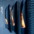 Bio-fireplace me mur me tuba dhe dizajn modern në çelik të zi - Jackson Viadurini