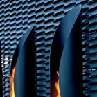 Bio-fireplace me mur me tuba dhe dizajn modern në çelik të zi - Jackson Viadurini
