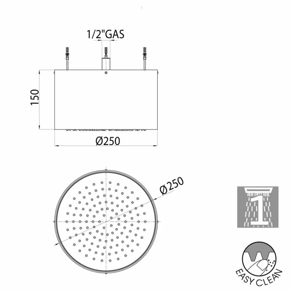 Bossini Oki rrotull kokë dush në një stil jet modern Viadurini